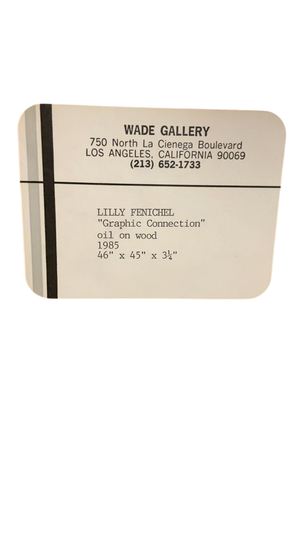 Lilly Fenichel “Graphic Connection” Abstract Oil on Wood Sculpture, 1985 – 46x45