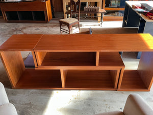 Danish Teak Two-Piece Expanding Puzzle Bookcase 77x18x26