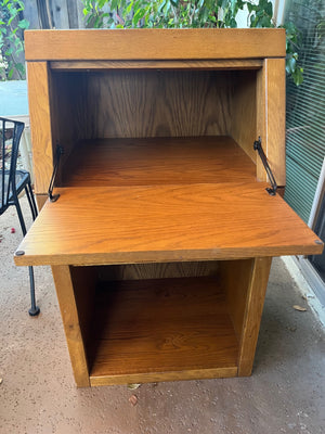 Solid Oak Slatted Door Secretary Desk 22x18x32