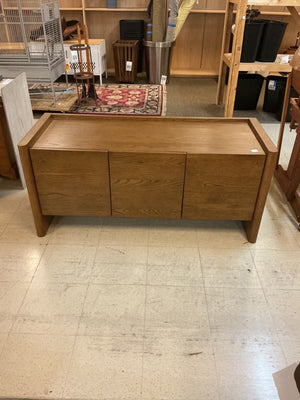 Article Torme Smoked Oak Media Console / Media Unit, Scandi-Inspired Wood Cabinet with 3 Handleless Doors
