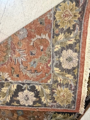 Hand-Knotted Wool Oushak-Style Runner Rug, 15' × 3'