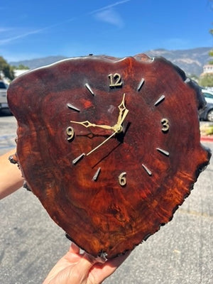 Live Edge Wood Slab Wall Clock 11" 