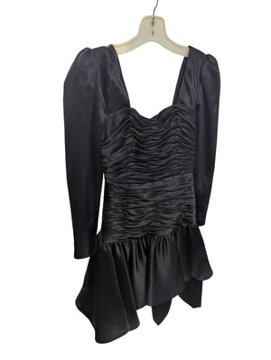 Vintage Giorgio Beverly Hills Silk Dress Ruffled Black Size 4
