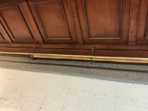 Traditional Wood Raised-Panel 12' Cocktail Bar with Brass Foot Rail, 148" × 25" × 46"H