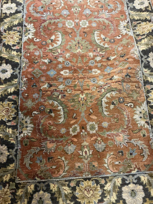 Hand-Knotted Wool Oushak-Style Runner Rug, 15' × 3'