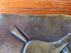 Vintage Mid-Century Modern Francisco Rebajes Signed Copper Stylized Horse Trinket Dish / Ashtray