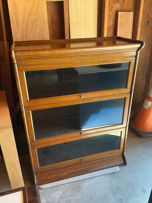 Globe-Wernicke Solid Oak 3-Stack Barrister Bookcase 34x45x14