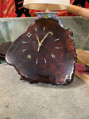 Live Edge Wood Slab Wall Clock 11"