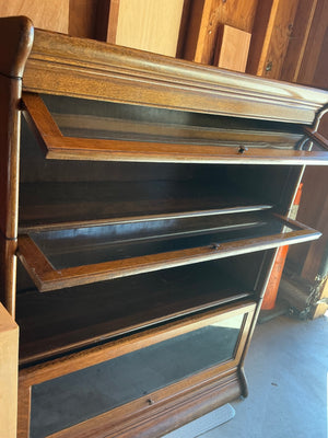 Globe-Wernicke Solid Oak 3-Stack Barrister Bookcase 34x45x14