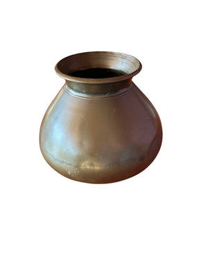 Small Brass Vase Water Pot Lota/Kalash Style, Rounded Body with Flared Rim
