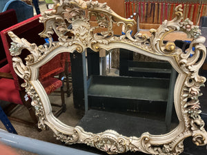Italian Rococo Style Carved Floral Gilt Mirror, 42" × 46"