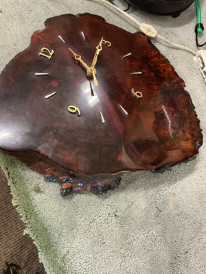 Live Edge Wood Slab Wall Clock 11" 