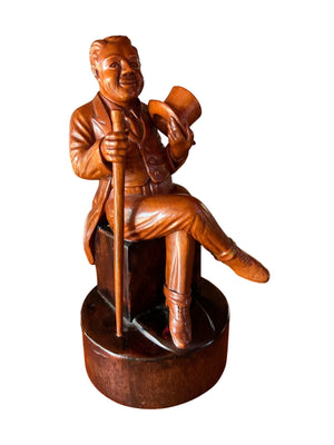 Wooden Man Figurine Signed “LEE” on Bottom, 11" Tall