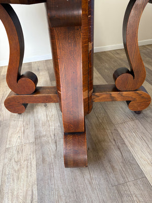 Solid  Oak 48" Round Pedestal Dining Table