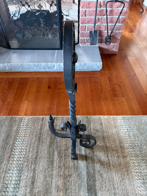 Andirons set Black wrought iron