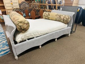 Lloyd Loom Daybed with Cushions & Pillows 75" W.