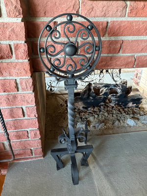 Andirons set Black wrought iron