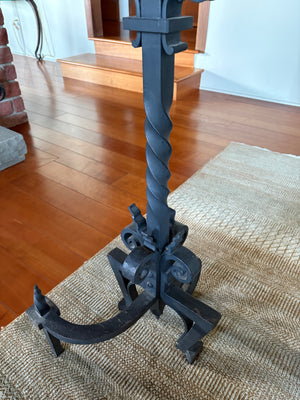 Andirons set Black wrought iron