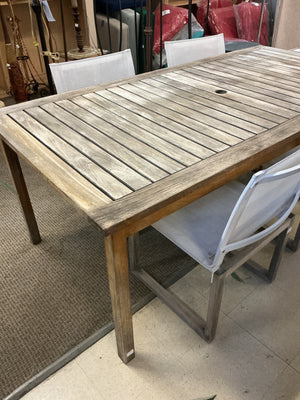 Restoration Hardware Set Of 6  Aegean Aluminum & Mesh Chairs + Table 80x39