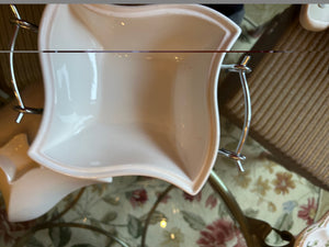 White China Serving Dish with Candle Heat