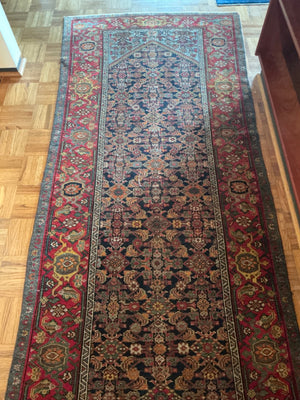 Antique Persian Malayer/Hamadan Runner Rug 3'7" x 18'10"