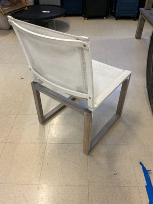 Restoration Hardware Set Of 6  Aegean Aluminum & Mesh Chairs + Table 80x39