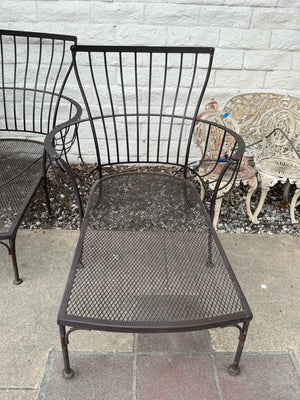 Iron (believed to be OW Lee) Patio set 4 Pc Set - Cusions need recovering