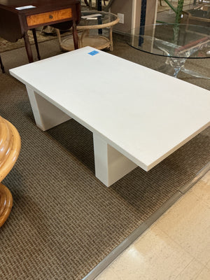 CB2  White Coated Resin Coffee Table 16 x 29 x 54"