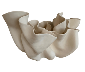 Melissa Turner Sculptural Porcelain Vase/Planter, Cream—Coil-Built, 24" W x 18" D x 12" H
