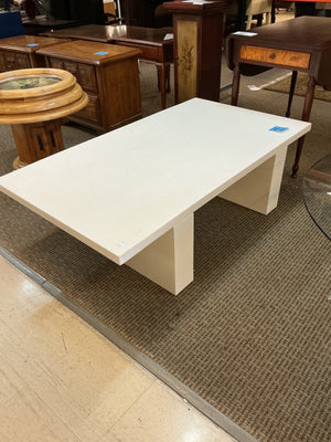 CB2  White Coated Resin Coffee Table 16 x 29 x 54"