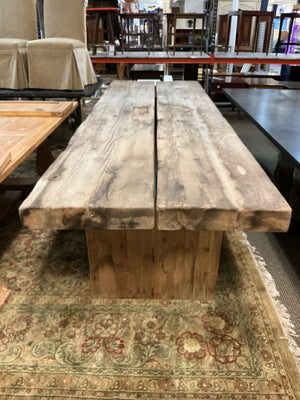 Monumental Reclaimed Pine Rustic Plank Farmhouse Dining Table – 130"130x41x30