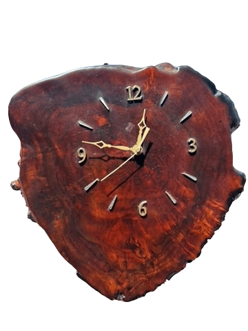 Live Edge Wood Slab Wall Clock 11"