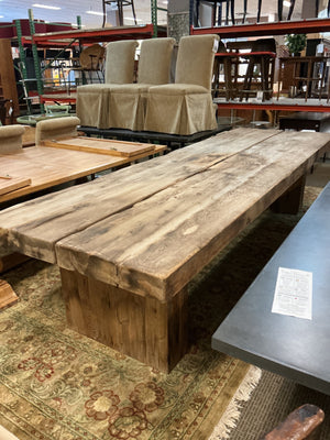 Monumental Reclaimed Pine Rustic Plank Farmhouse Dining Table – 130"130x41x30