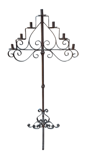 Wrought Iron Scroll Tall Candelabra 66" tall