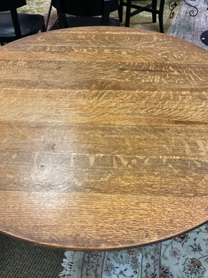 Solid  Oak 48" Round Pedestal Dining Table