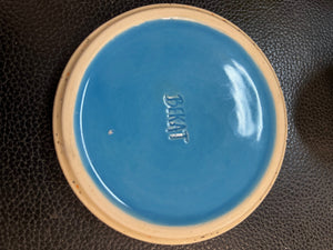 BEKAT Handmade Ceramic Espresso Cups & Saucers Turquoise &  Cream Confetti (Pair)