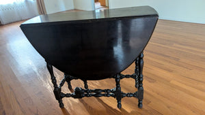 Black Gateleg Drop-Leaf Table 48"x36"