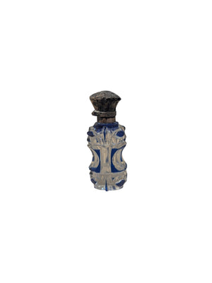 Glass Perfume Bottle 19th Century w/ Silver Top