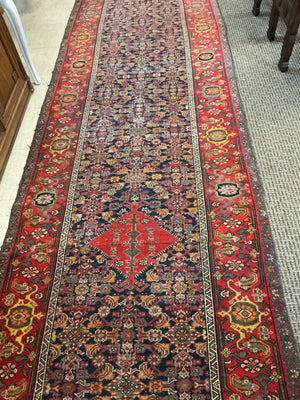 Antique Persian Malayer/Hamadan Runner Rug 3'7" x 18'10"