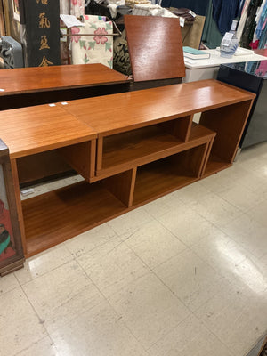 Danish Teak Two-Piece Expanding Puzzle Bookcase 77x18x26