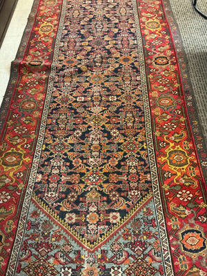 Antique Persian Malayer/Hamadan Runner Rug 3'7" x 18'10"
