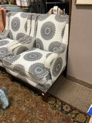  Wingback Accent Chair with Medallion Pattern