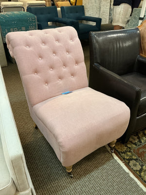 Modern Pink Tufted Slipper Chair