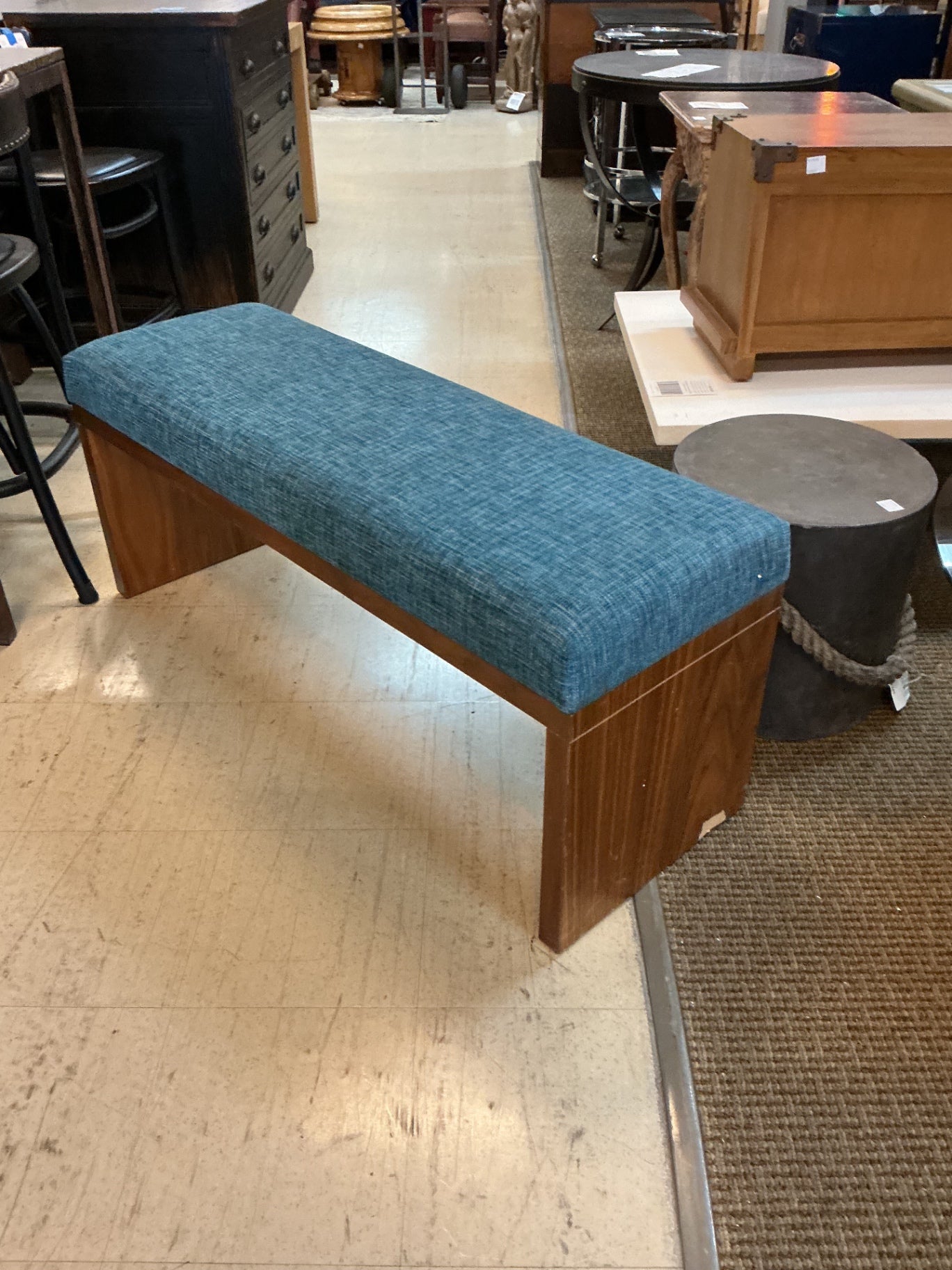 Upholstered Bench (chipped)- 48" x 16" x 20"
