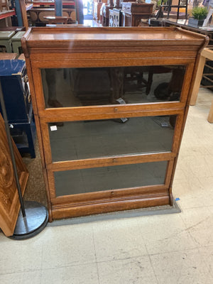 Globe-Wernicke Solid Oak 3-Stack Barrister Bookcase 34x45x14
