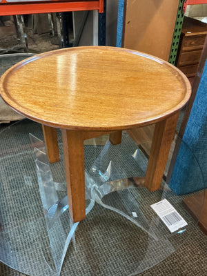 Removable-Top Round Side Table Inscribed: "Santa Barbara 1941, Virginia Chamberlain" (24" x 18")