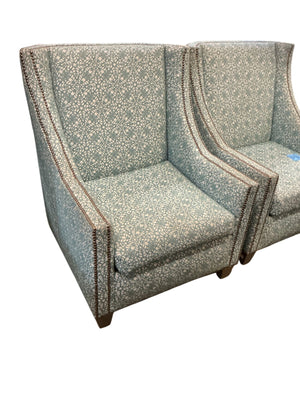 Large Square-Back Lounge Chair with Nailhead Trim (EACH)