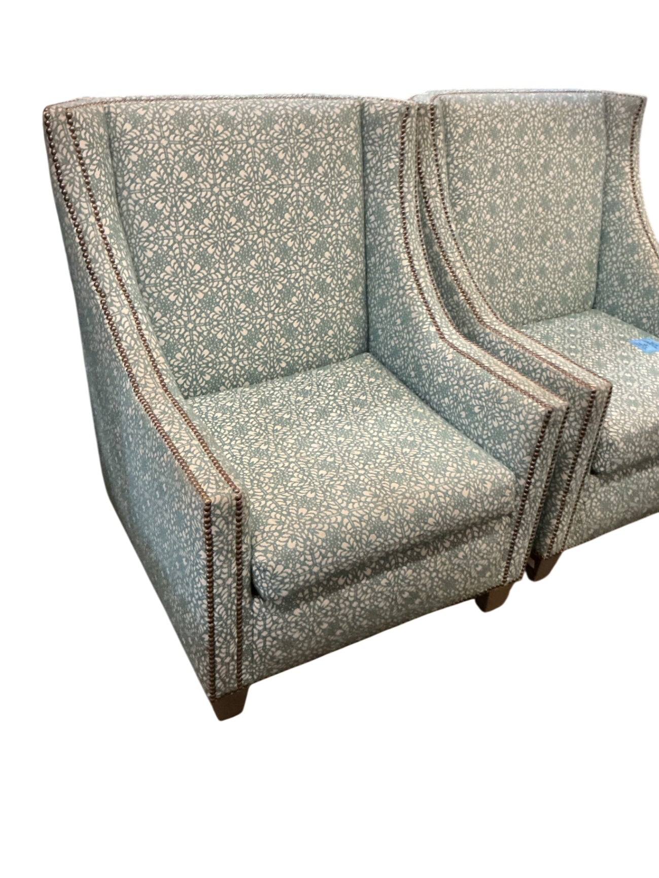 Large Square-Back Lounge Chair with Nailhead Trim (EACH)