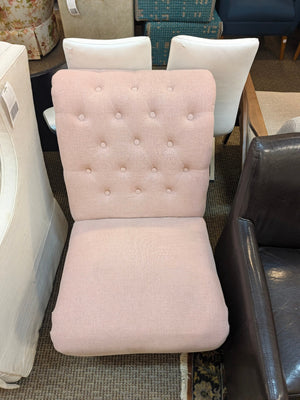 Modern Pink Tufted Slipper Chair