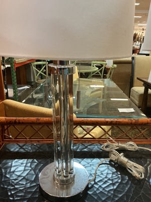 Pacific Coast Chrome & Lucite Table Lamps (Pair)